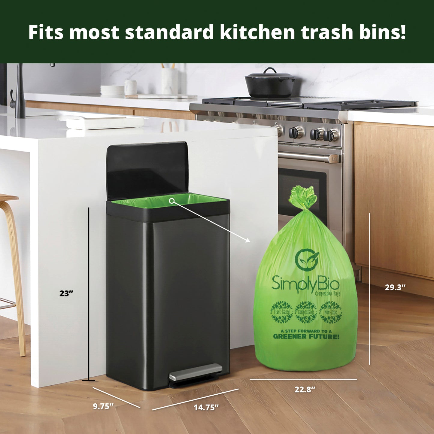 13-Gallon Flat Top Trash Bags (50-Count)