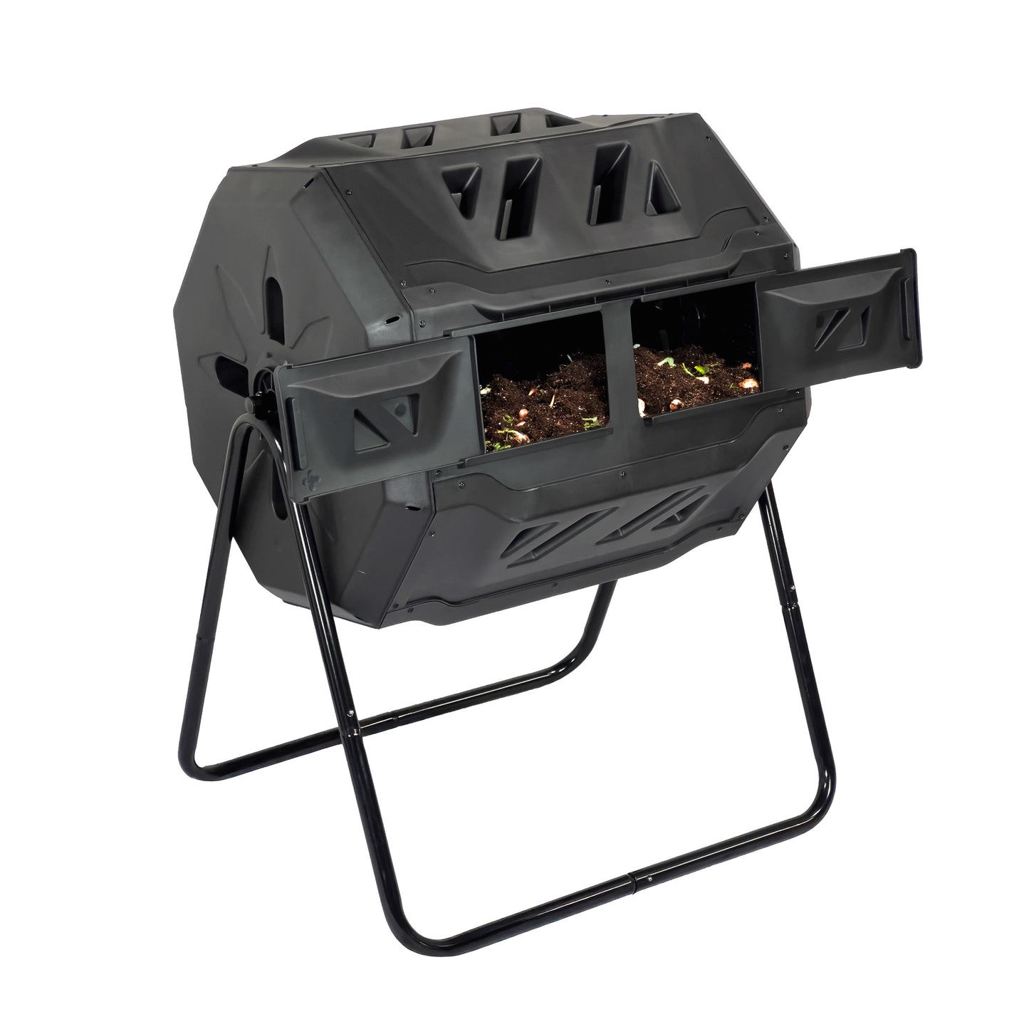 43 Gallon Outdoor 2-Chamber Compost Tumbler Bin – BPA-Free