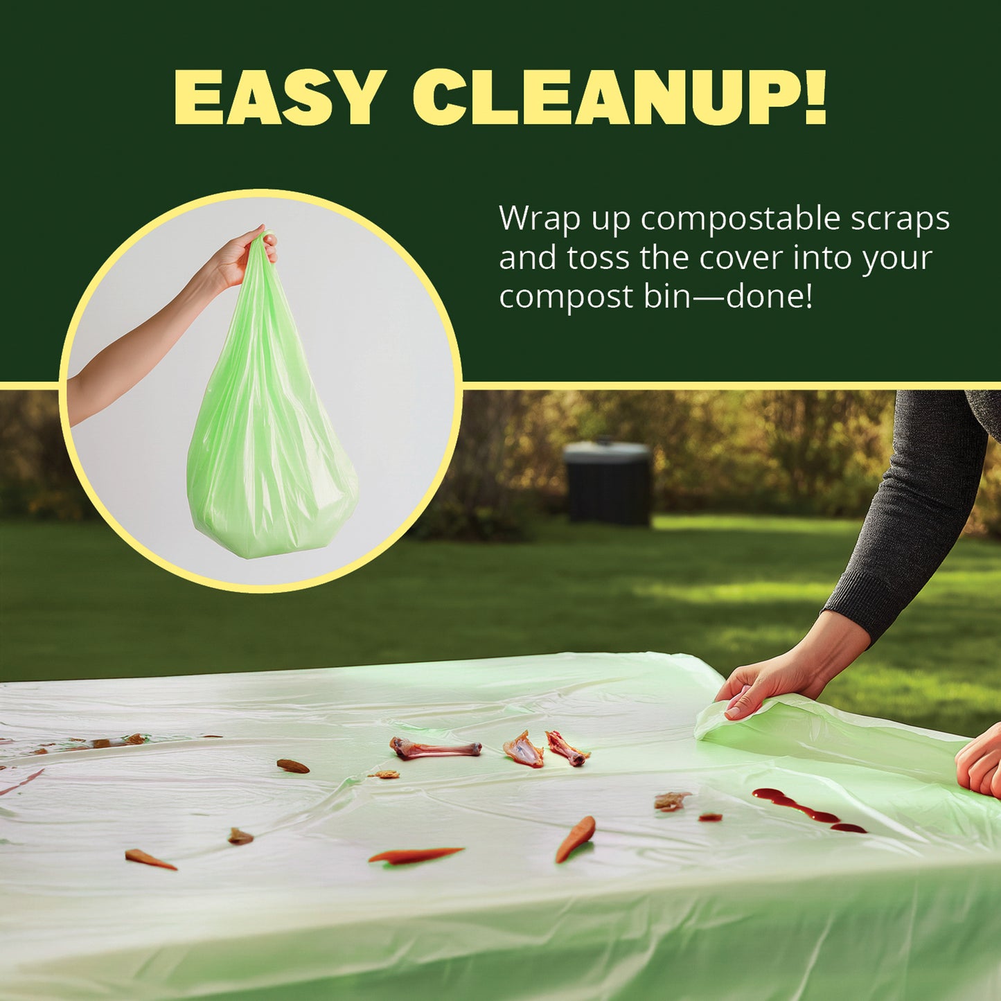 10-Pack Compostable Tablecloths for Rectangle Tables (54''x108'')